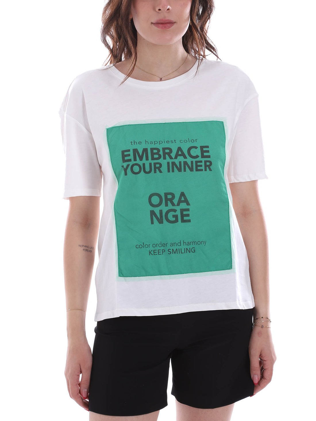 T-shirt Bianco Verde Fracomina