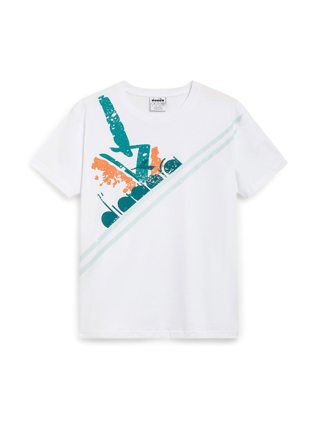 T-shirt Bianco Arancione Diadora