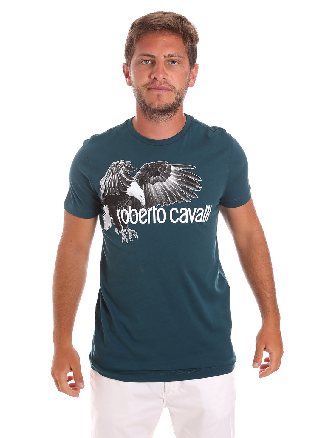 T-shirt Verde Roberto Cavalli