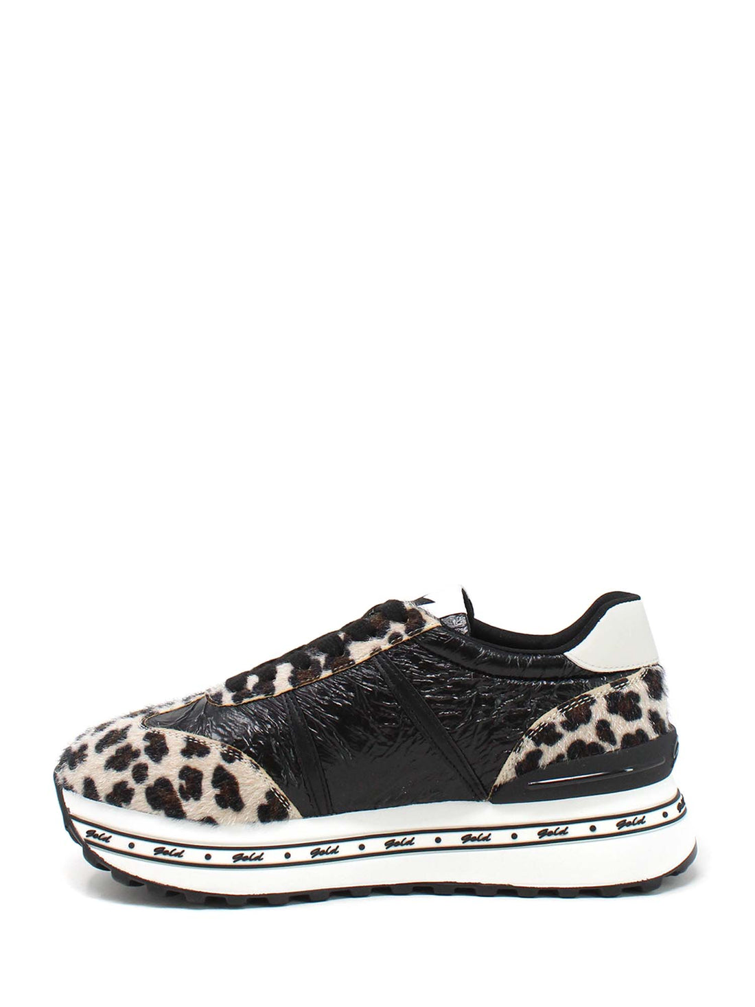 Sneakers Nero Leopard Gold&gold
