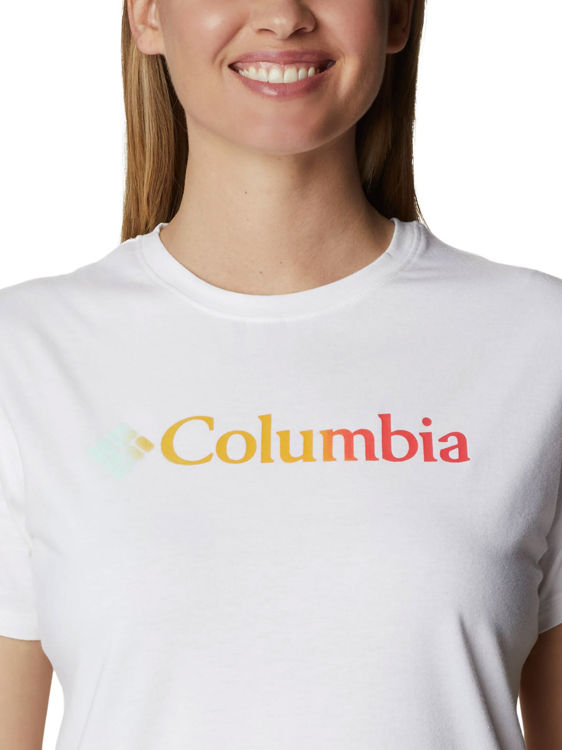 T-shirt Bianco Arancio Columbia