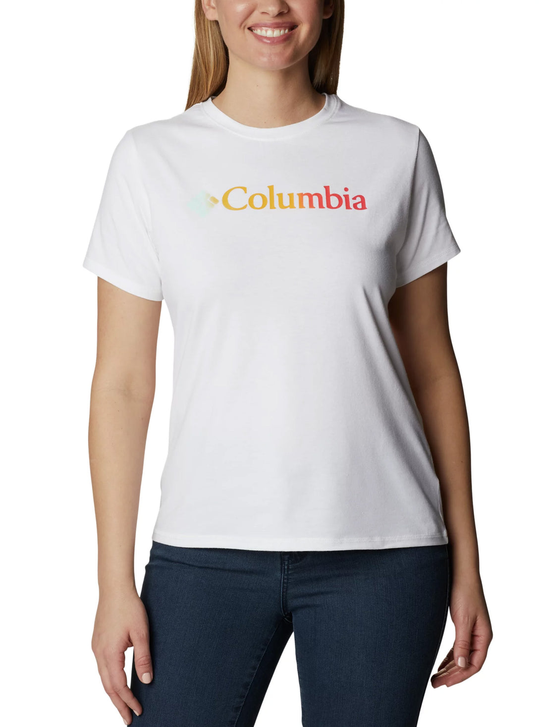 T-shirt Bianco Arancio Columbia
