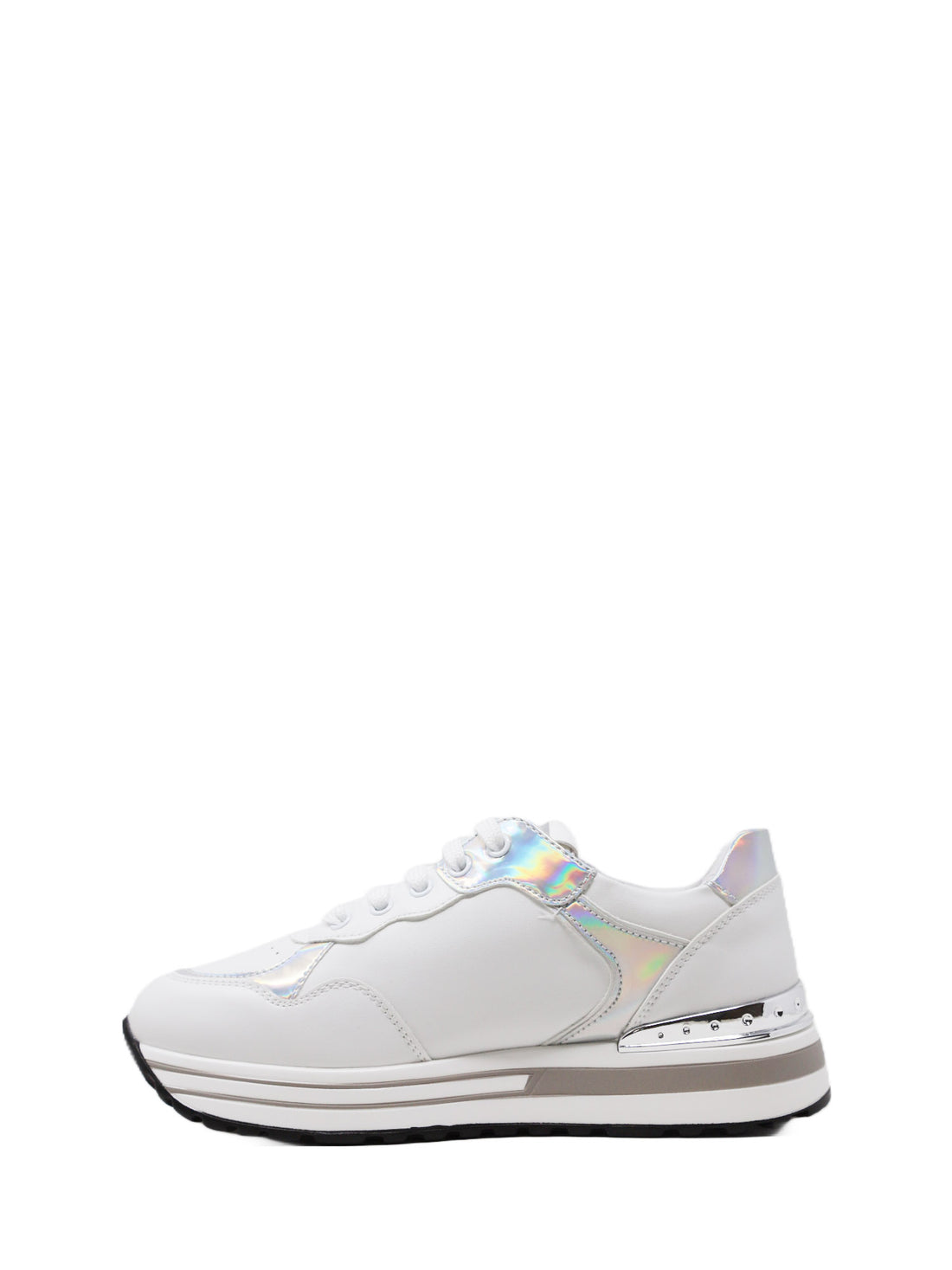 Sneakers Bianco Argento 4us